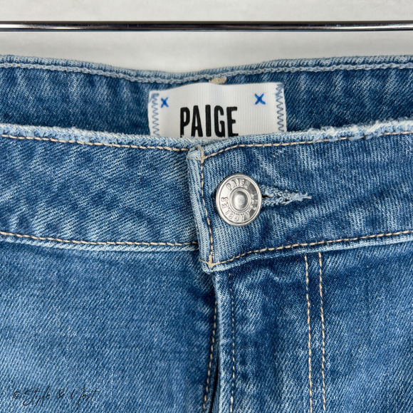 PAIGE Cindy High Rise Straight Ankle Jeans Destructed Women's Size 34 NWT - Picture 5 of 12
